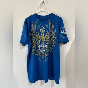 AFFLICTION LIVE FAST Short Sleeve Shirt Size 2XL